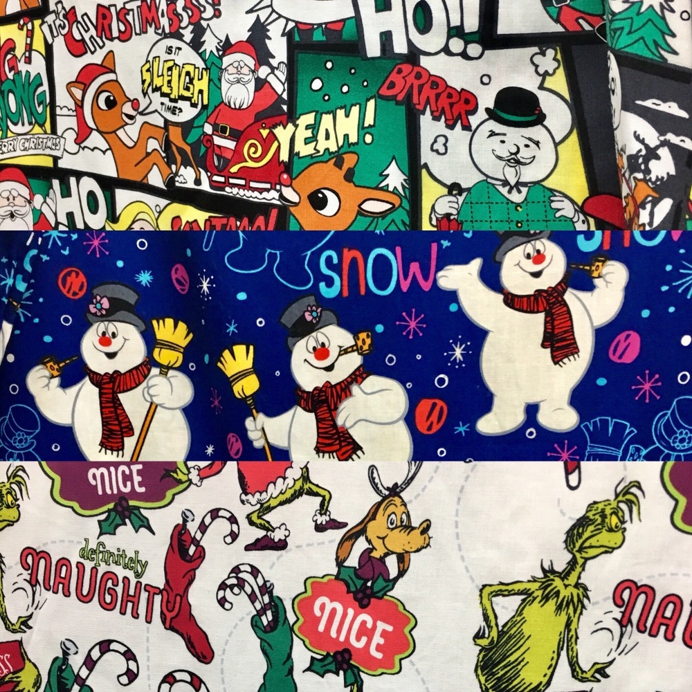 3 NWT Christmas scrub tops